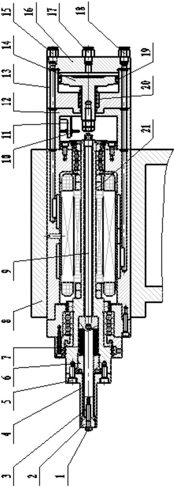 Special-purpose disk spring type clamping and loosening device of lathe