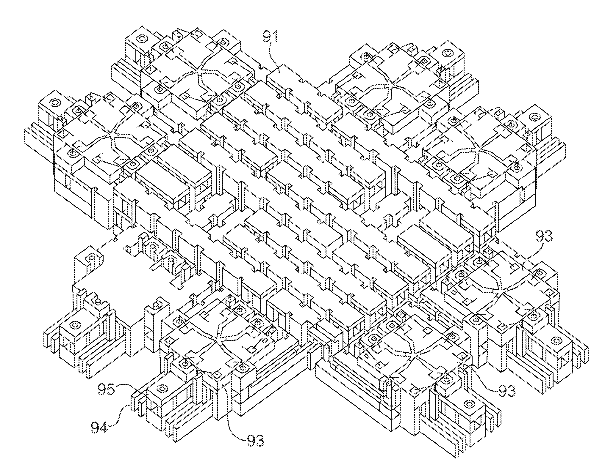 Wafer scale test interfact unit: low loss and high isolation devices and methods for high speed and high density mixed signal interconnects and contactors