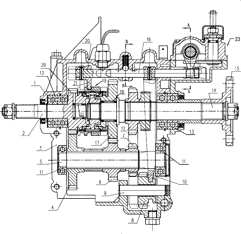 Speed changing device of motor tricycle with gear reversing function