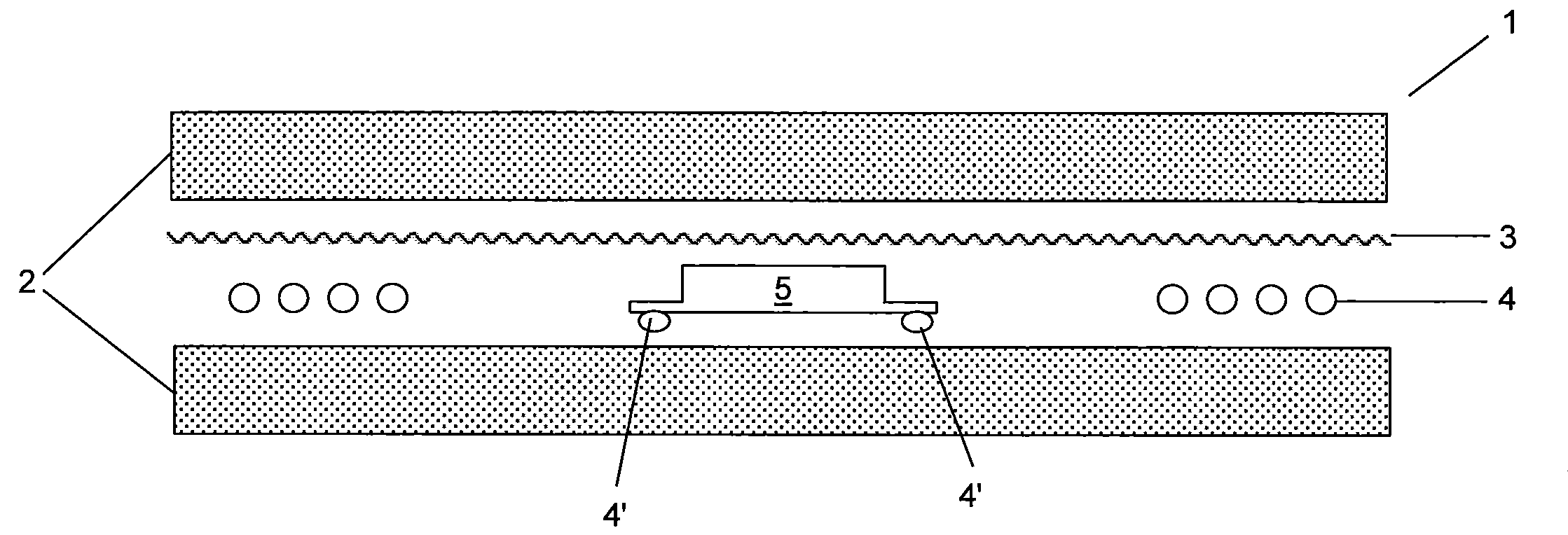 Transponder embedded in a flexible multilayer support