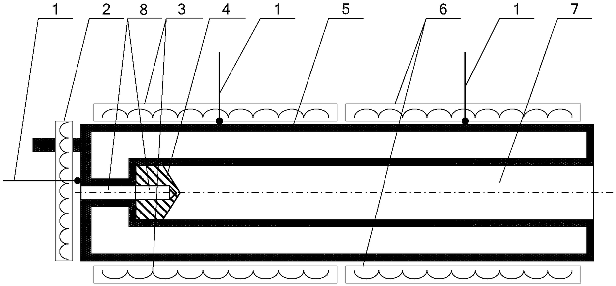 A black body of an inner conical uniform temperature target heat pipe