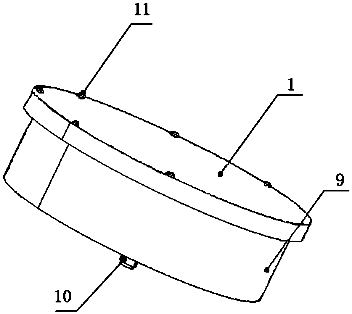 Vertical polarization C-waveband broadband short backfire antenna