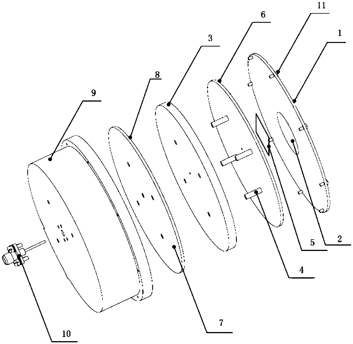 Vertical polarization C-waveband broadband short backfire antenna