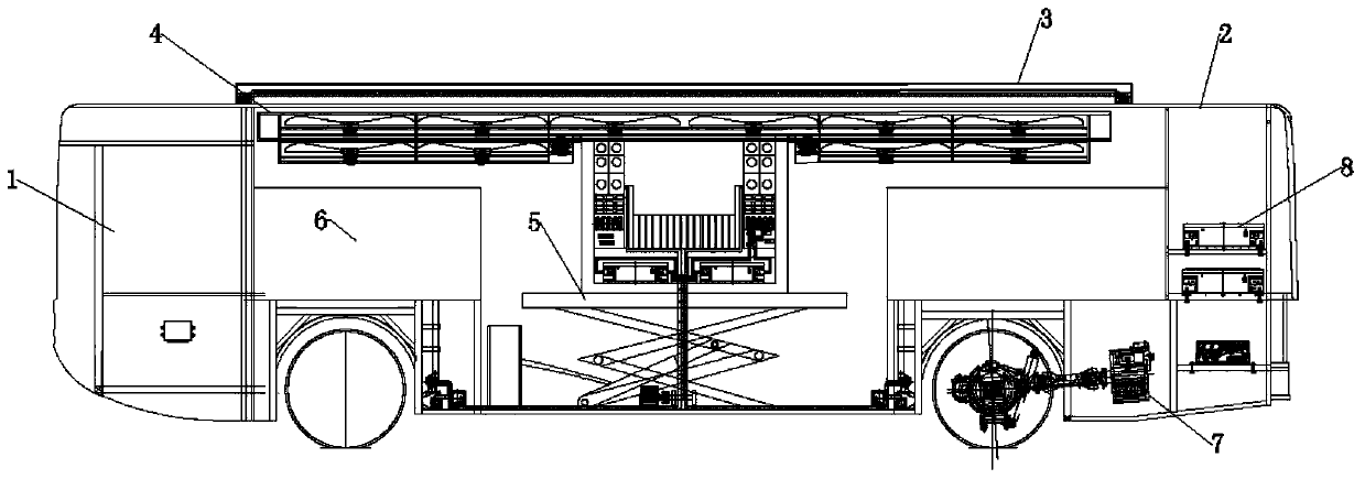 Vehicle-mounted manned high-altitude aircraft deforming fire-fighting electric vehicle