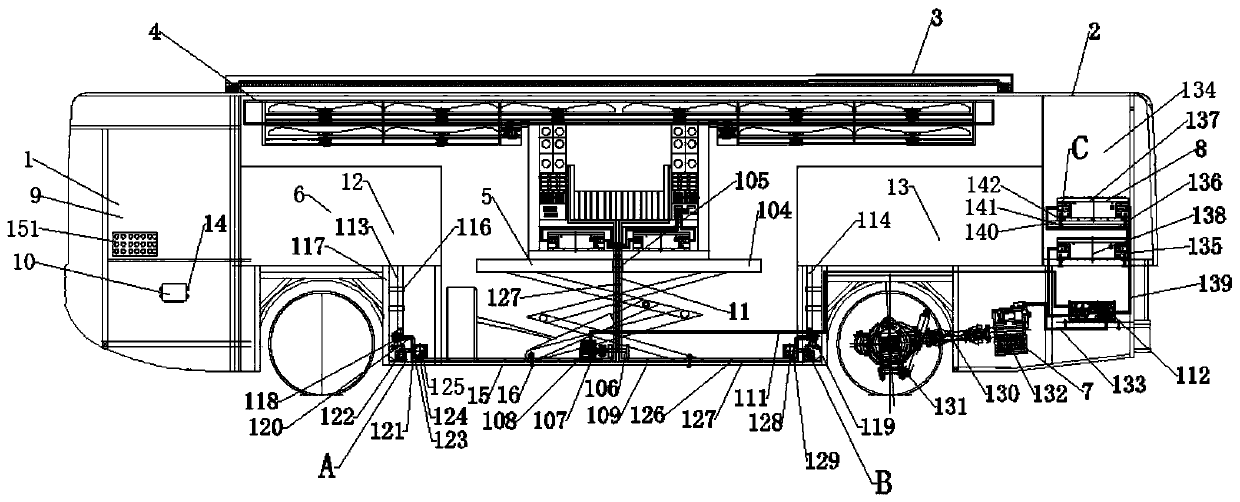 Vehicle-mounted manned high-altitude aircraft deforming fire-fighting electric vehicle