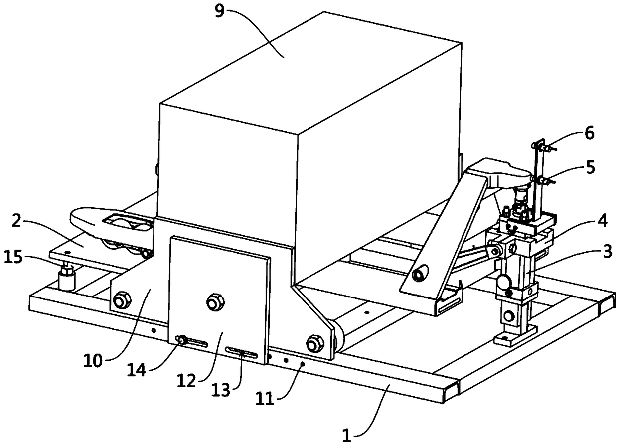 Vehicle frame fatigue test machine for hand moving vehicle