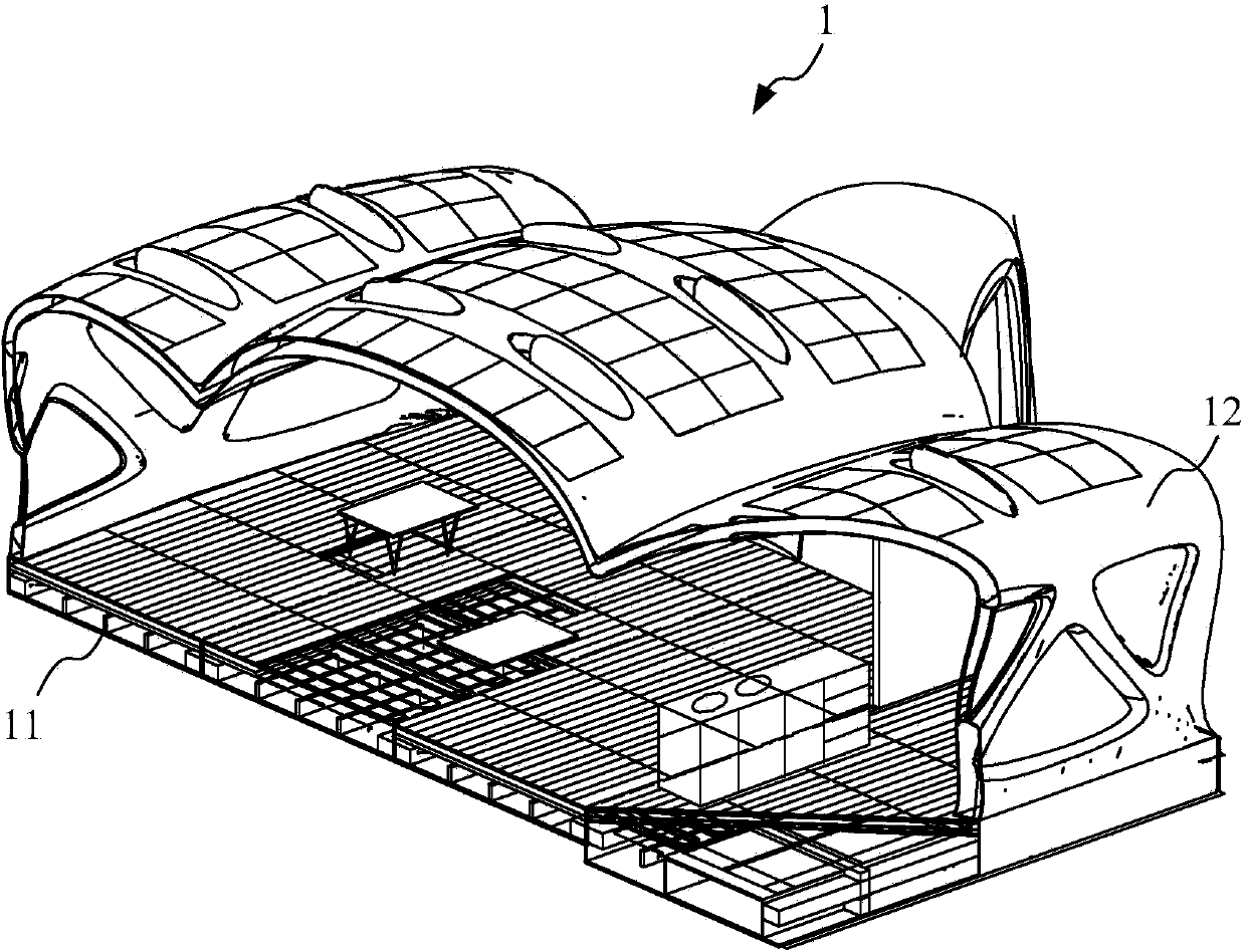 Folding box body type inflation mold house