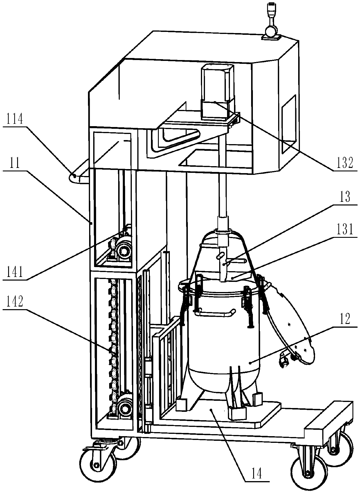 Portable reinforcement sleeve grouting material stirring device