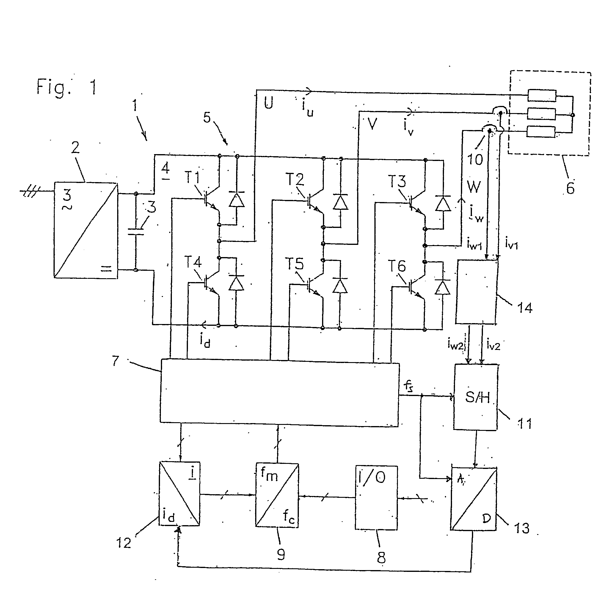 Method for measuring currents in a motor controller and motor controller using such method