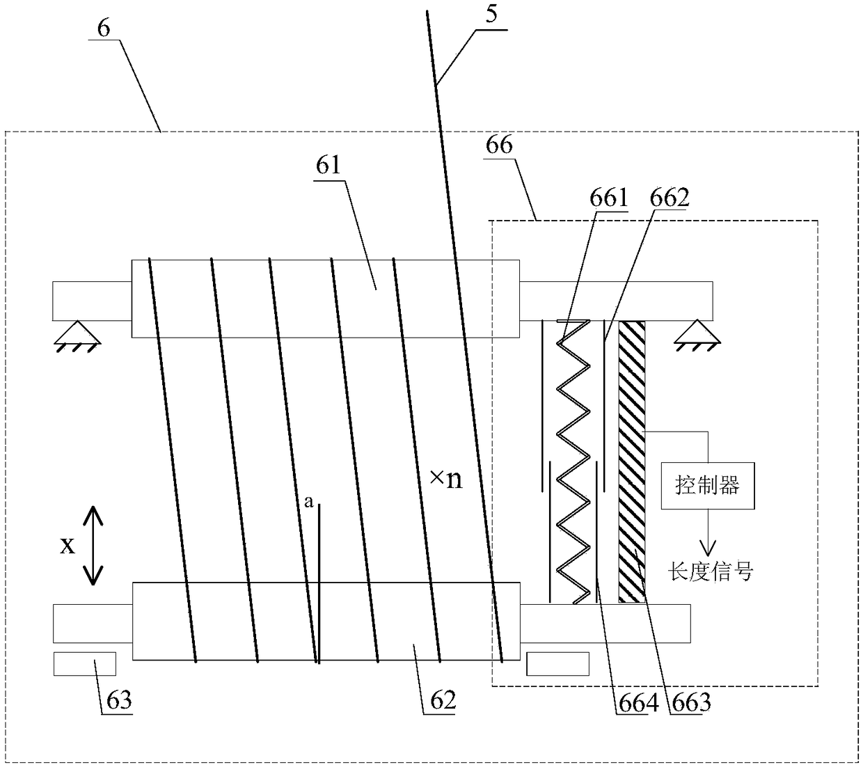 Length measuring device and length measuring oil cylinder