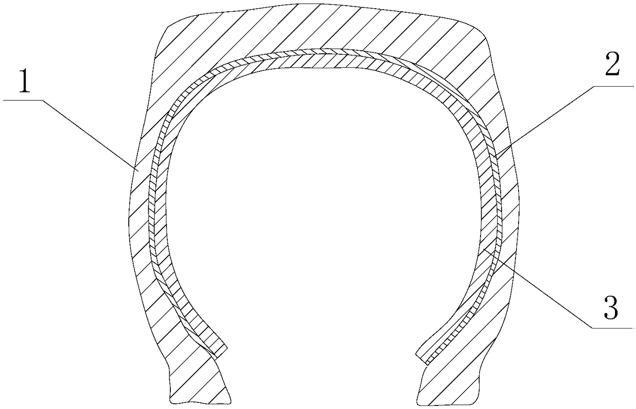 A tire with polyurethane elastomer material inside and its preparation method