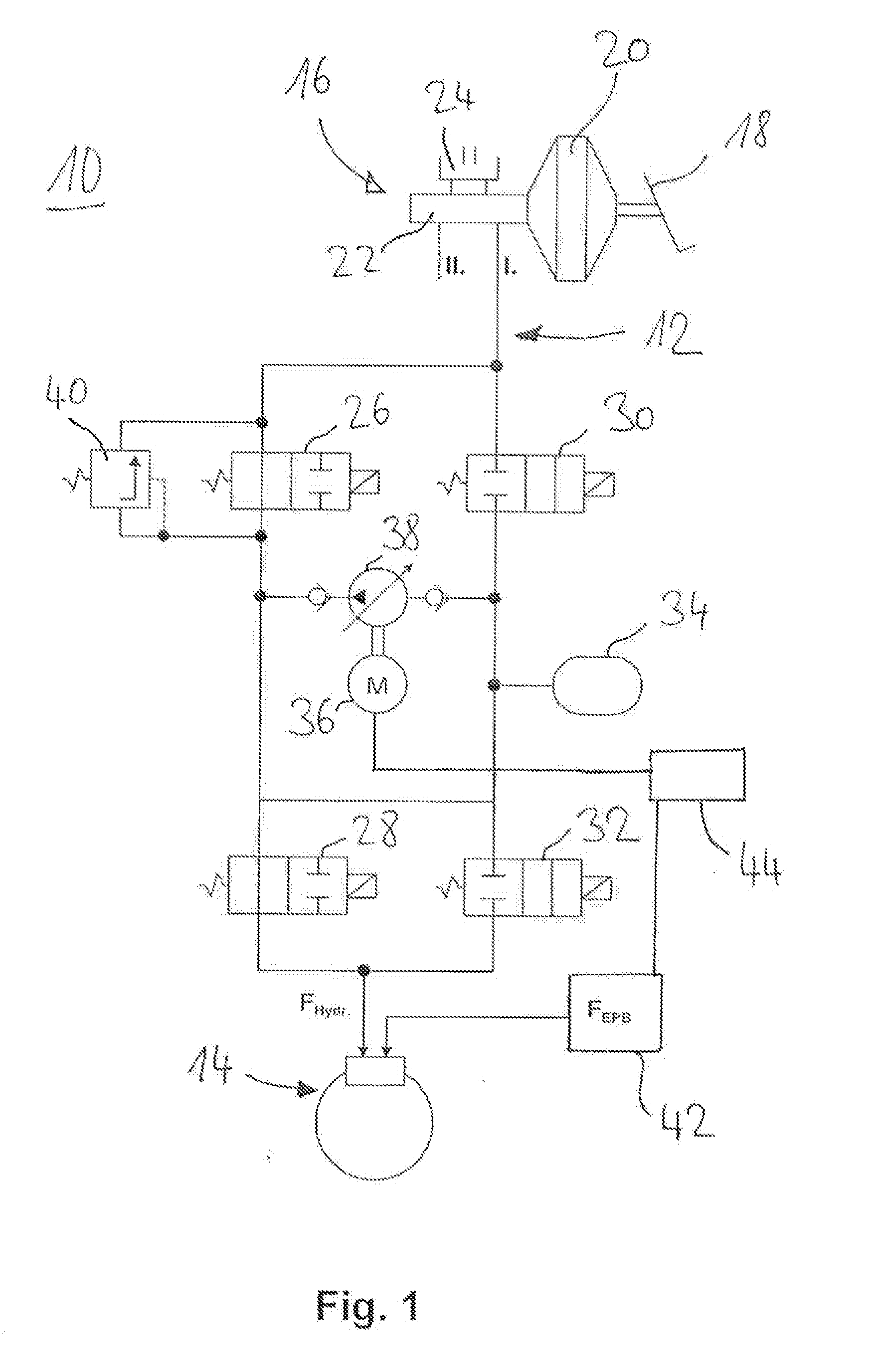 Procedure for Actuating a Hydraulic Parking Brake