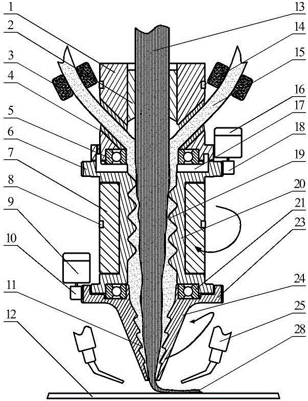 3D printing method for continuous fibre-reinforced thermoplastic resin matrix composite material, and printing head