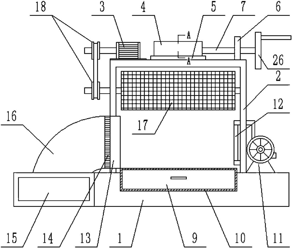 Drum type dry corn kernel screening device for agriculture