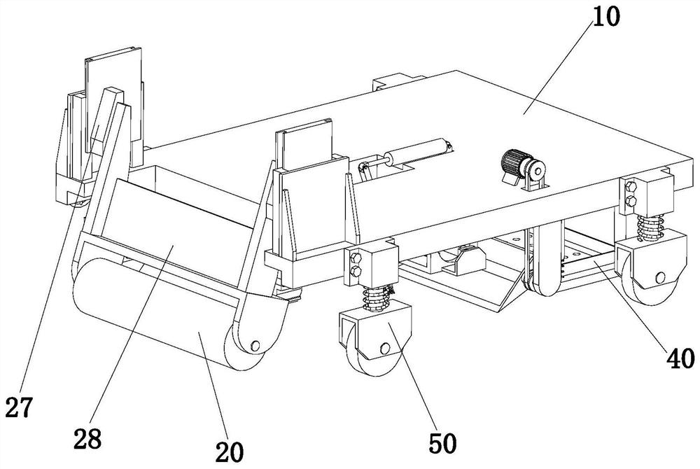 A leveling device for leveling the ground