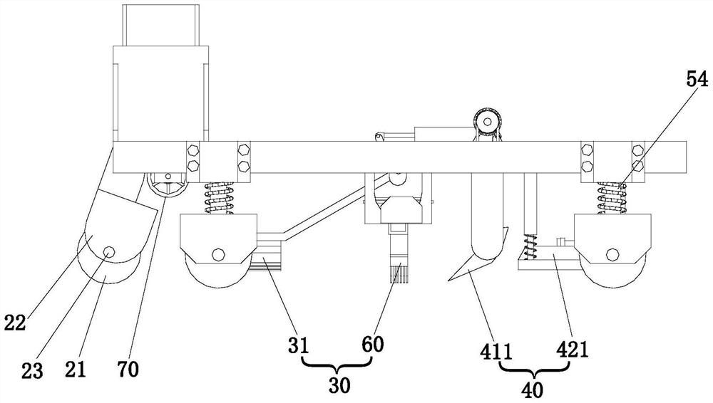 A leveling device for leveling the ground