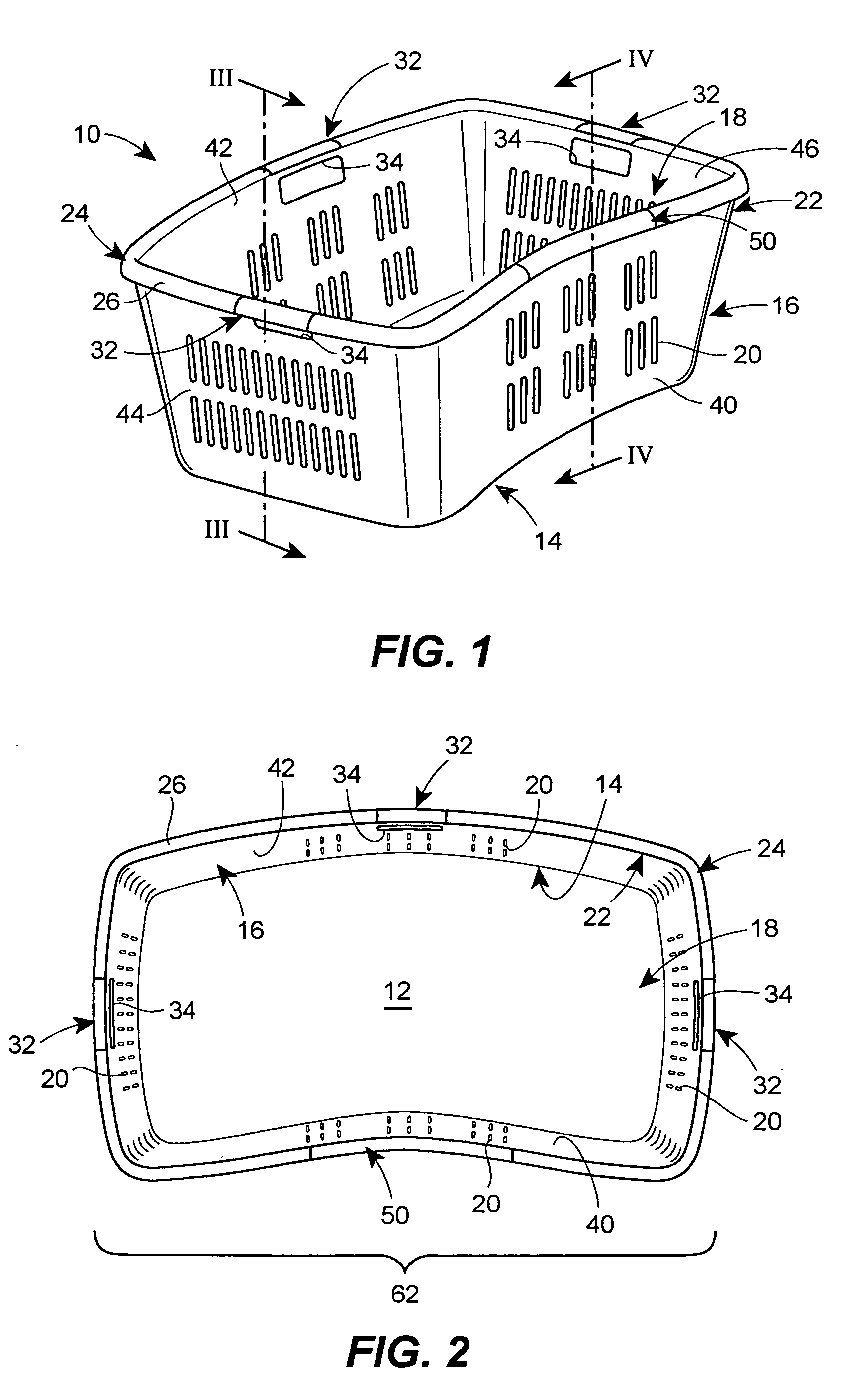 Laundry basket with hip hugging feature