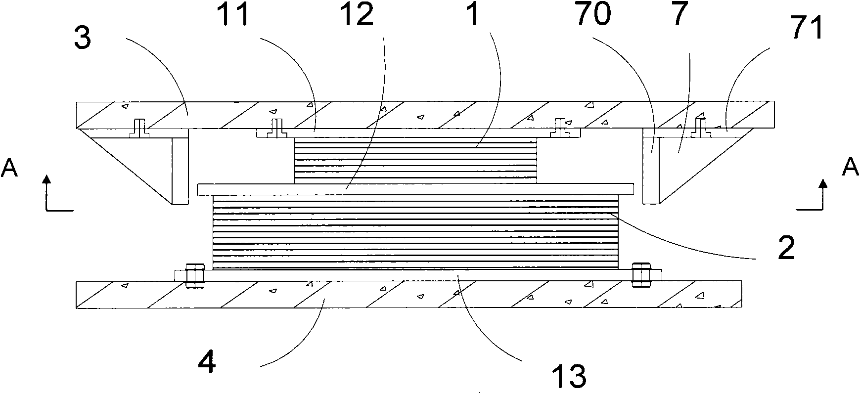 Rigidity-variable vibration-isolating support seat