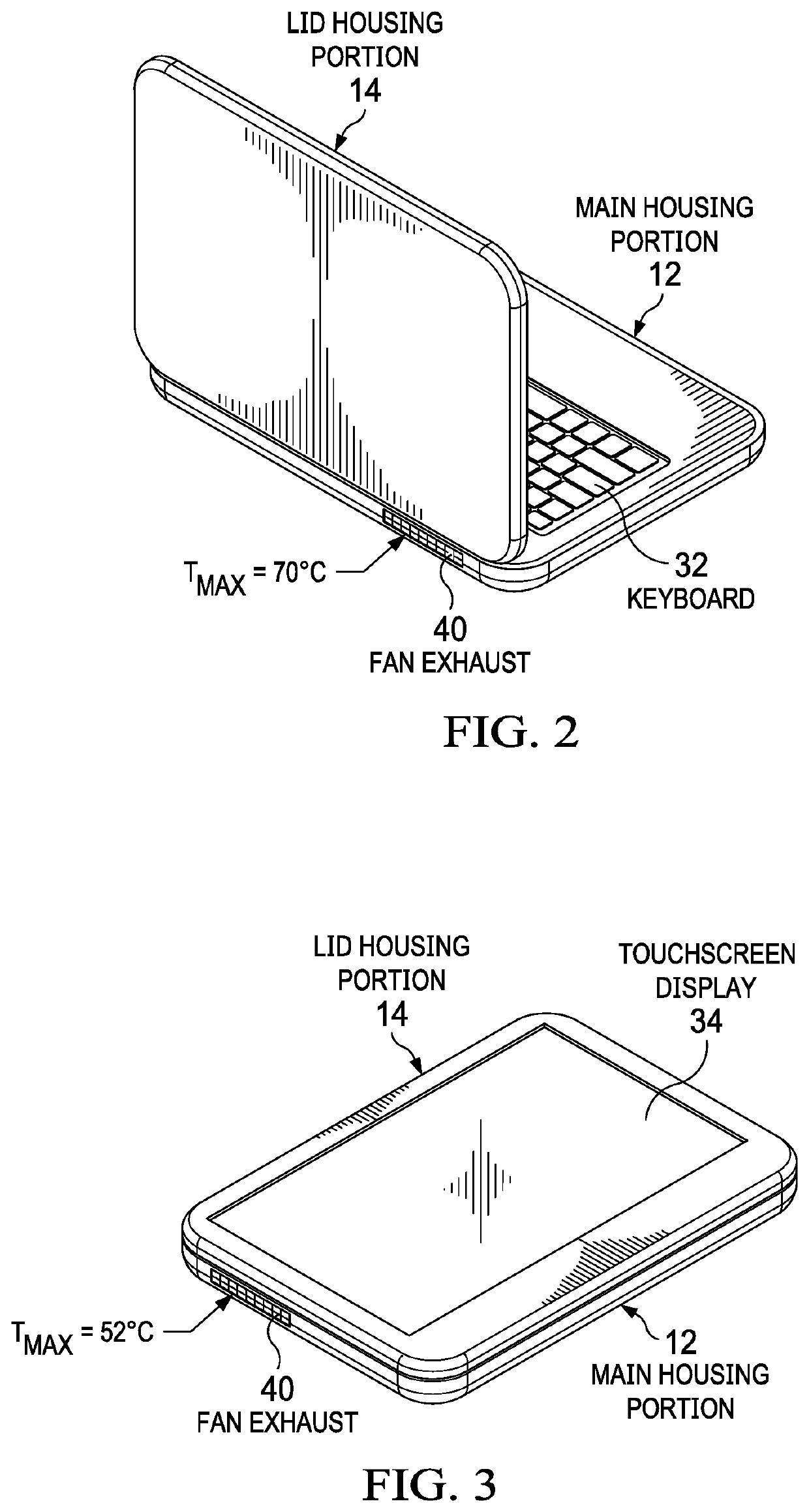 Skin transition thermal control for convertible information handling systems