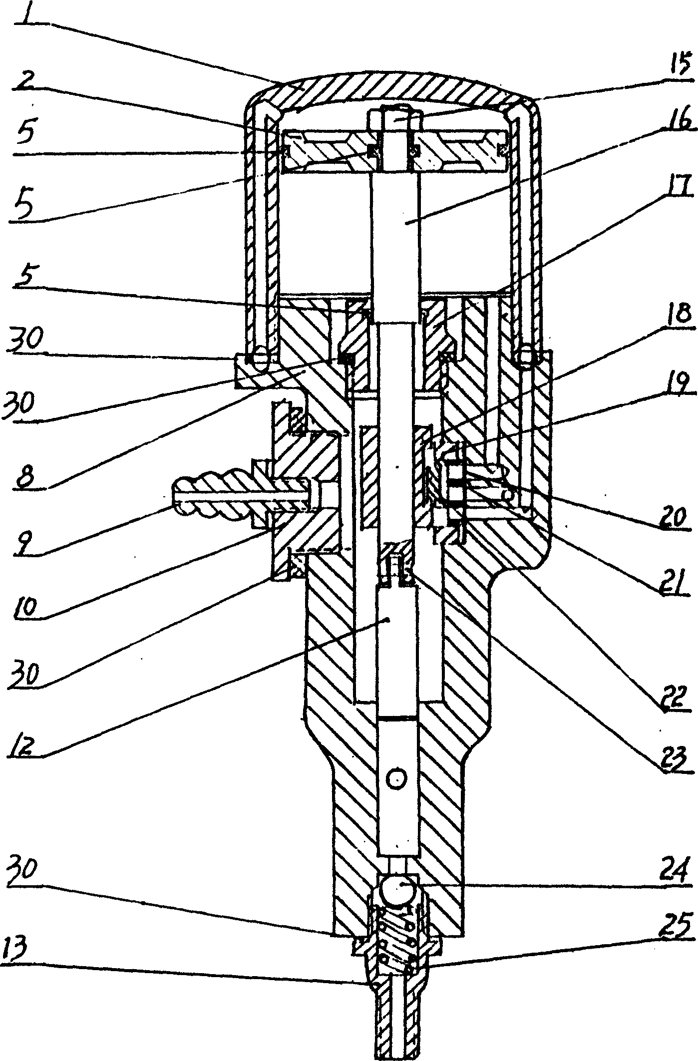 Pneumatic self sucking high-pressure oil ejector