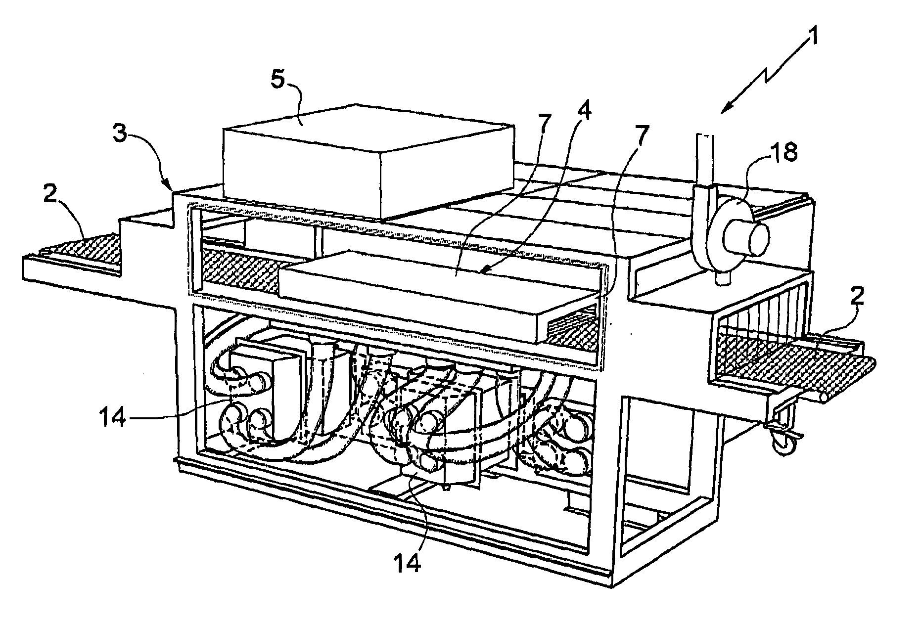 Apparatus and Method for Drying and/or Treating Loose Food Products