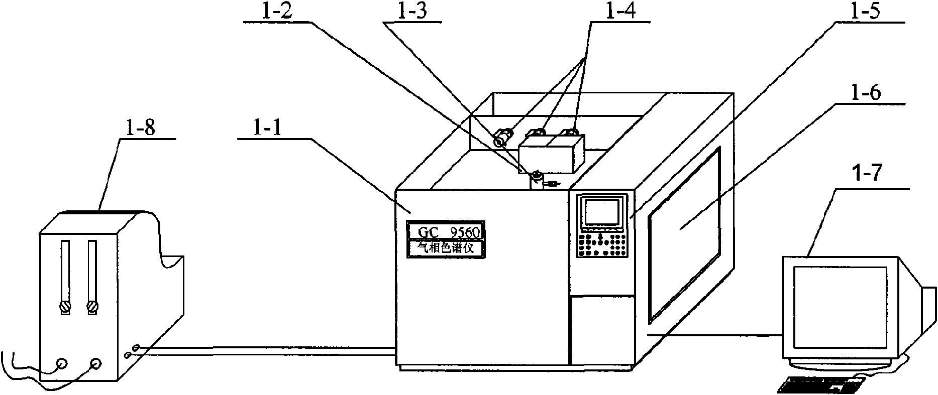 Pulse helium ionized gas phase chromatographic instrument