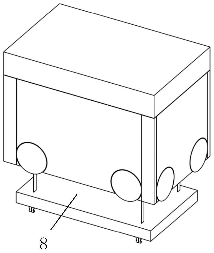 Cargo storing and taking trolley adopting external power supply and vertical warehouse