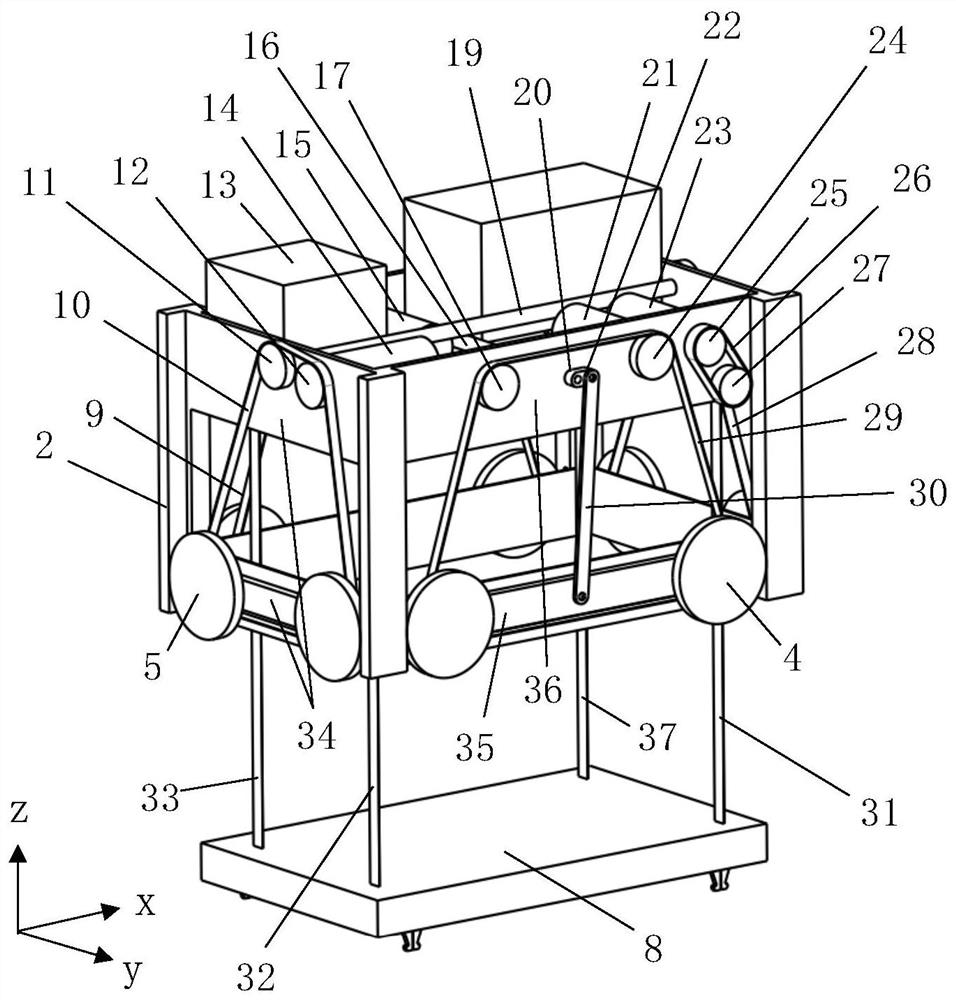 Cargo storing and taking trolley adopting external power supply and vertical warehouse