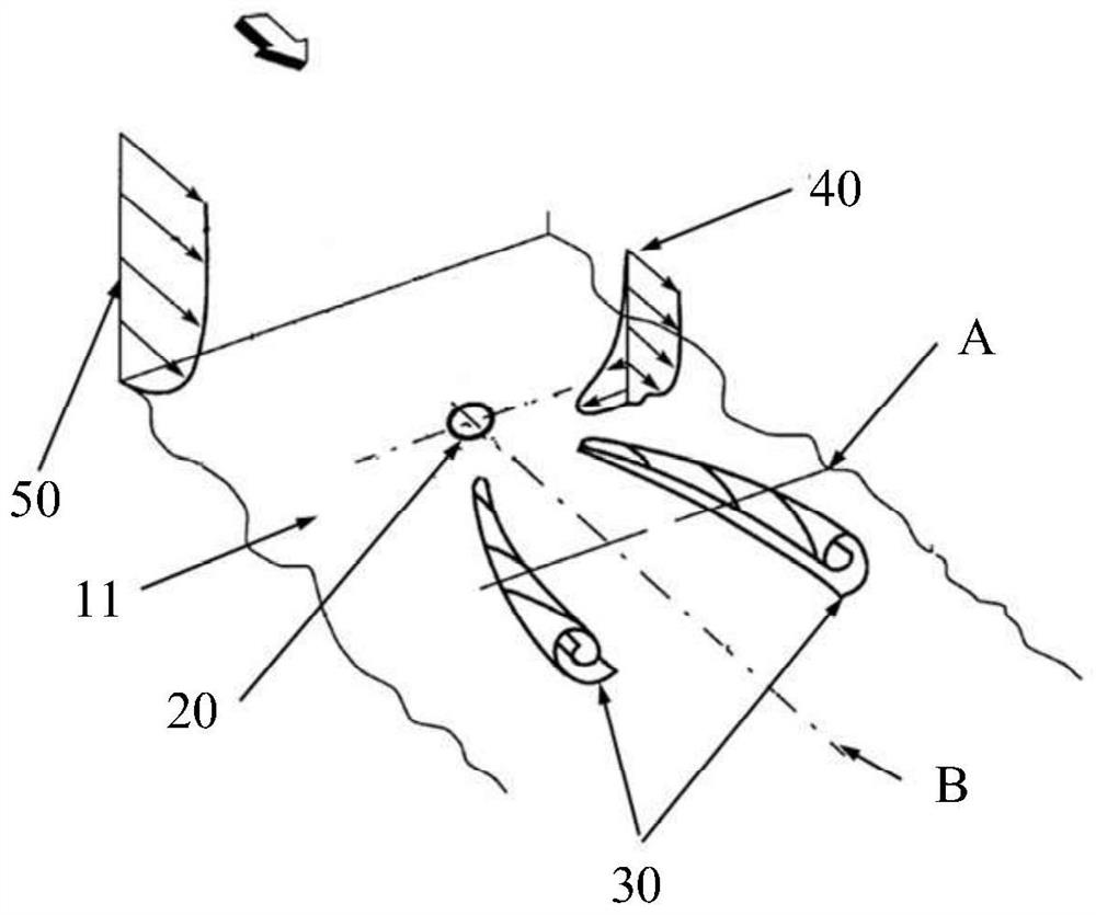 A structure for generating a distributed suction vortex