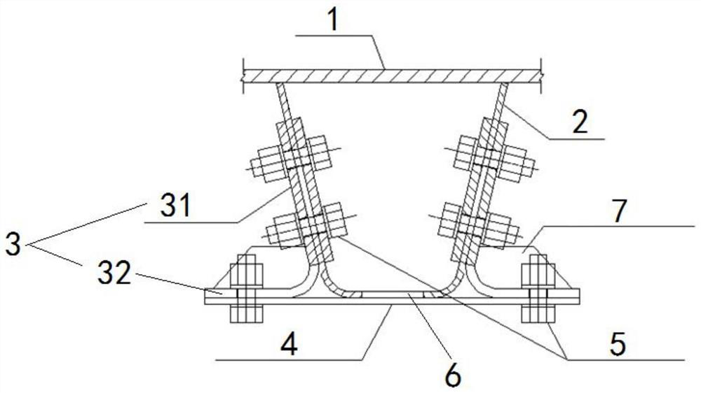 Top plate U rib connecting structure and construction method thereof