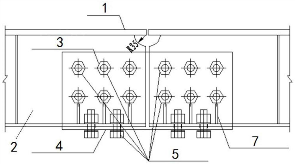 Top plate U rib connecting structure and construction method thereof