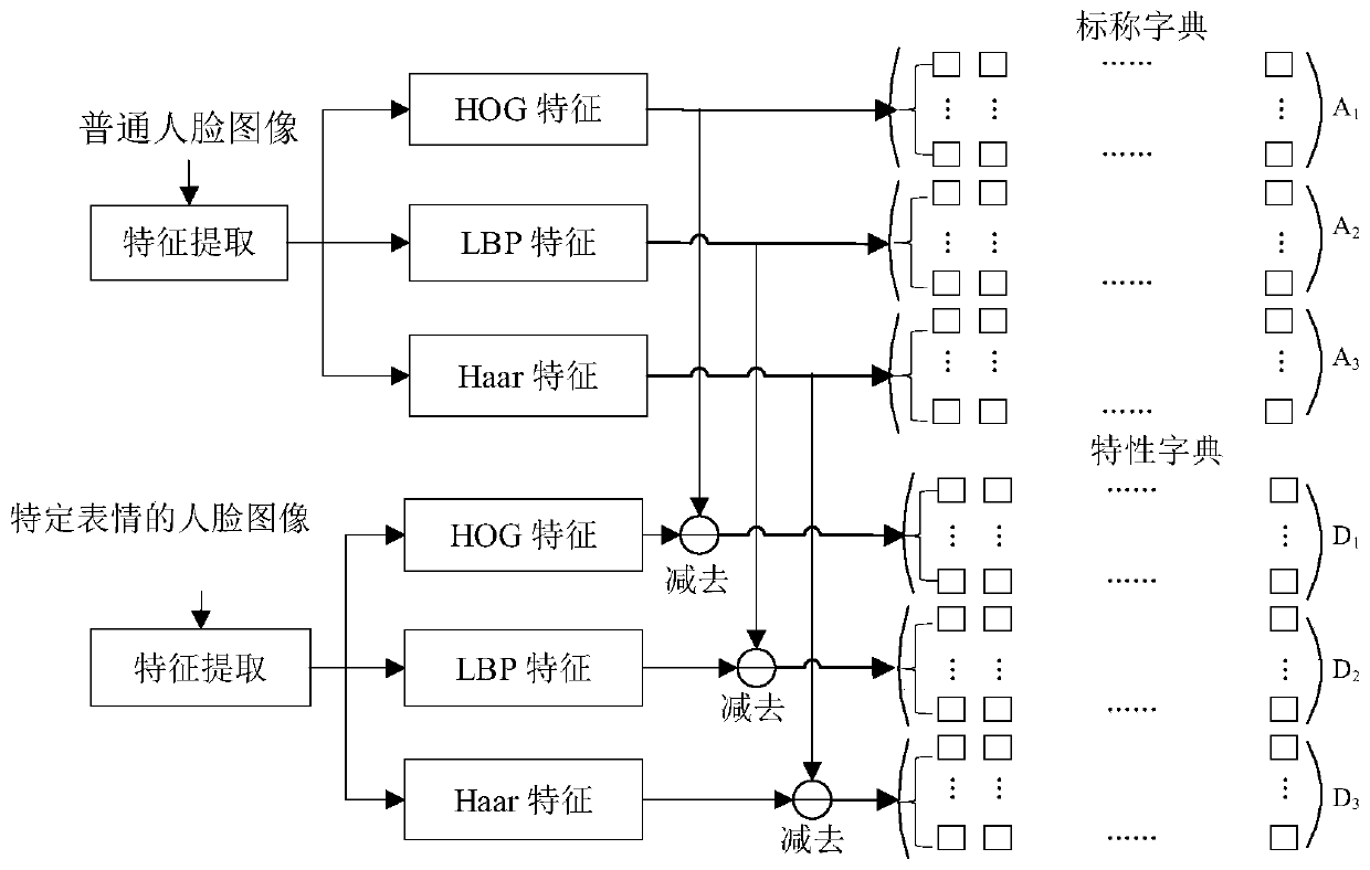 A double-dictionary and multi-feature fusion decision-making face expression recognition method based on sparse representation