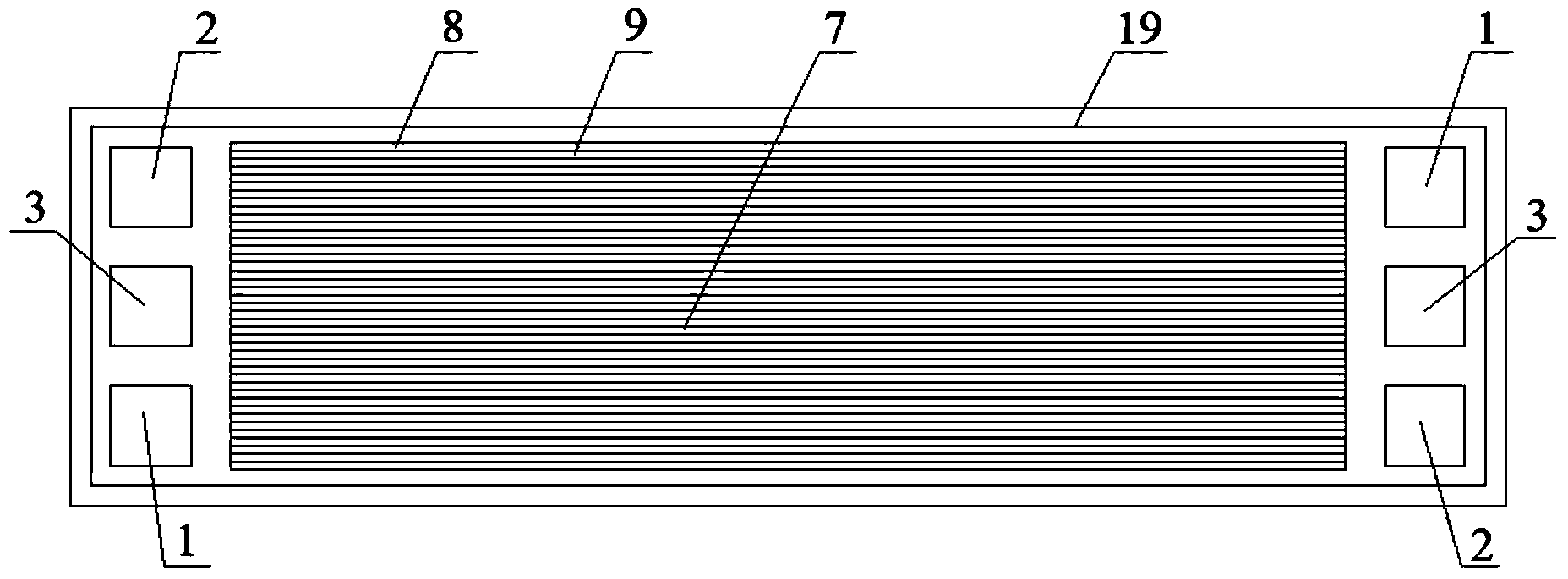 Metal bipolar plate for proton exchange membrane fuel battery and electric pile formed by same