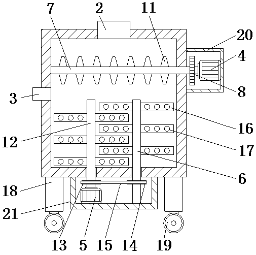 Soybean processing crushing and stirring device