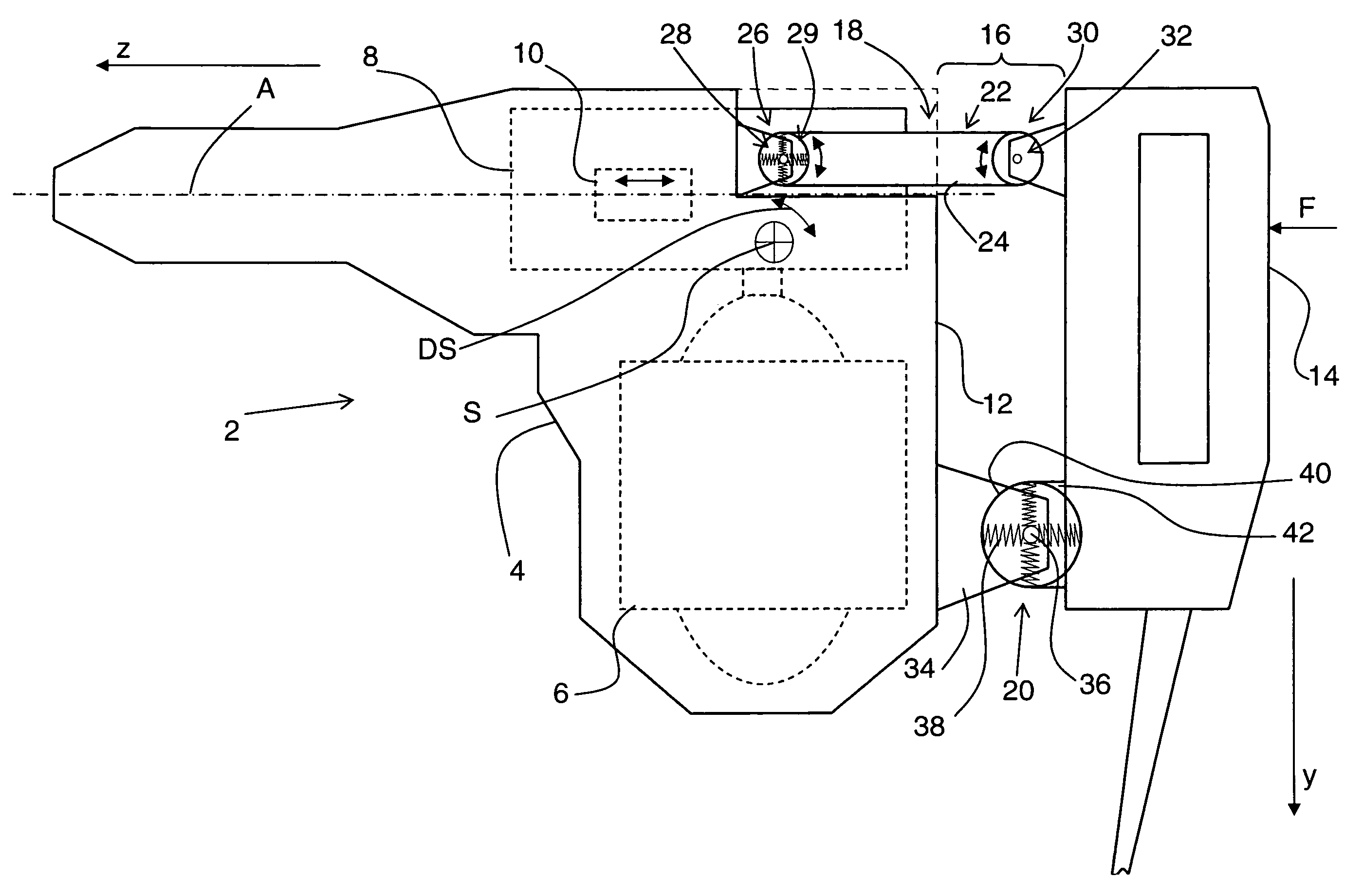 Hand-held power tool with a decoupling device