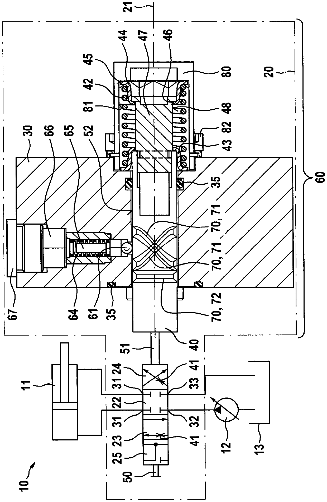 Hydraulic valve with adjustable latch