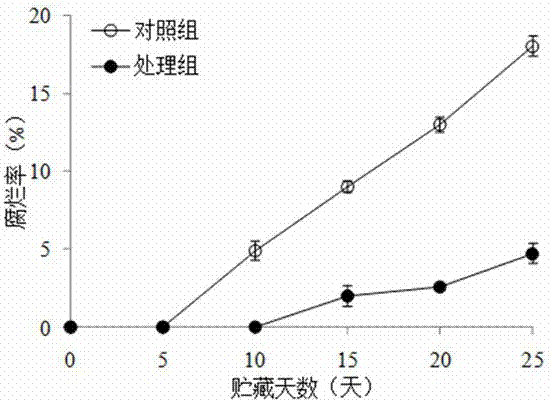 Method of inhibiting rot of blueberry fruits