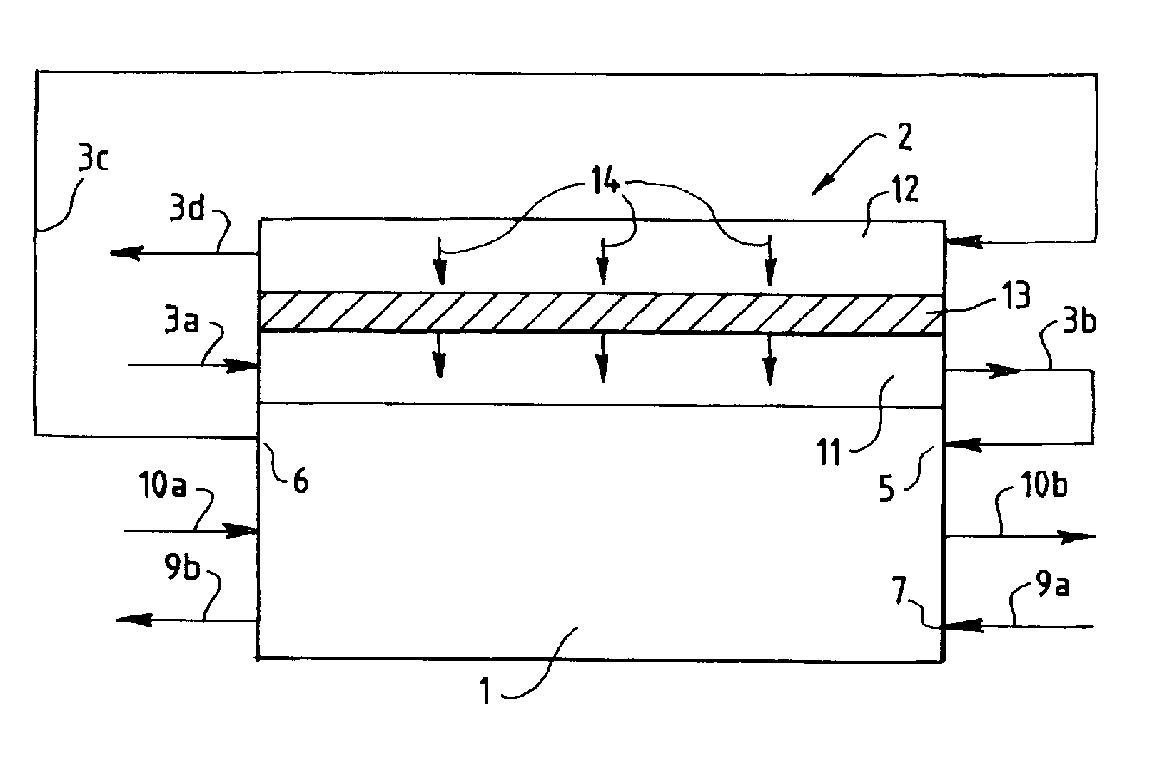 Membrane exchange humidifier for a fuel cell