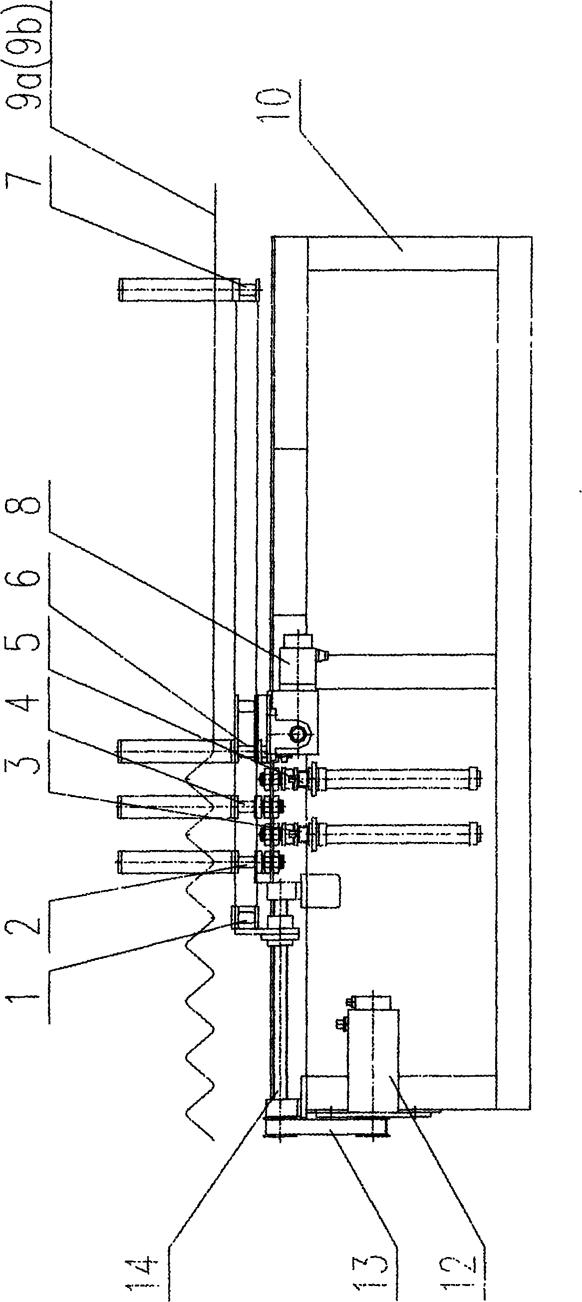 Pneumatic truss side rib bending forming mechanism