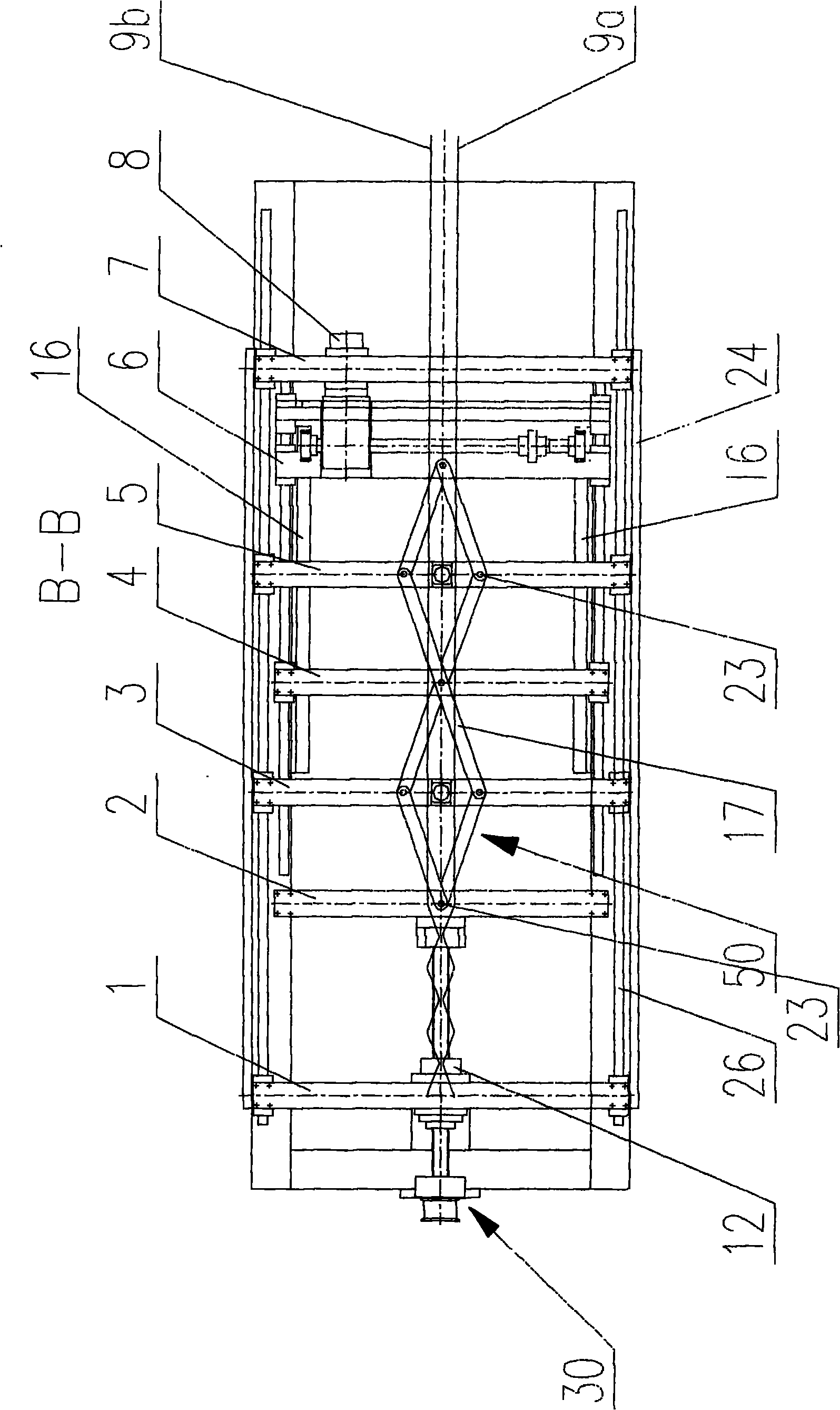 Pneumatic truss side rib bending forming mechanism