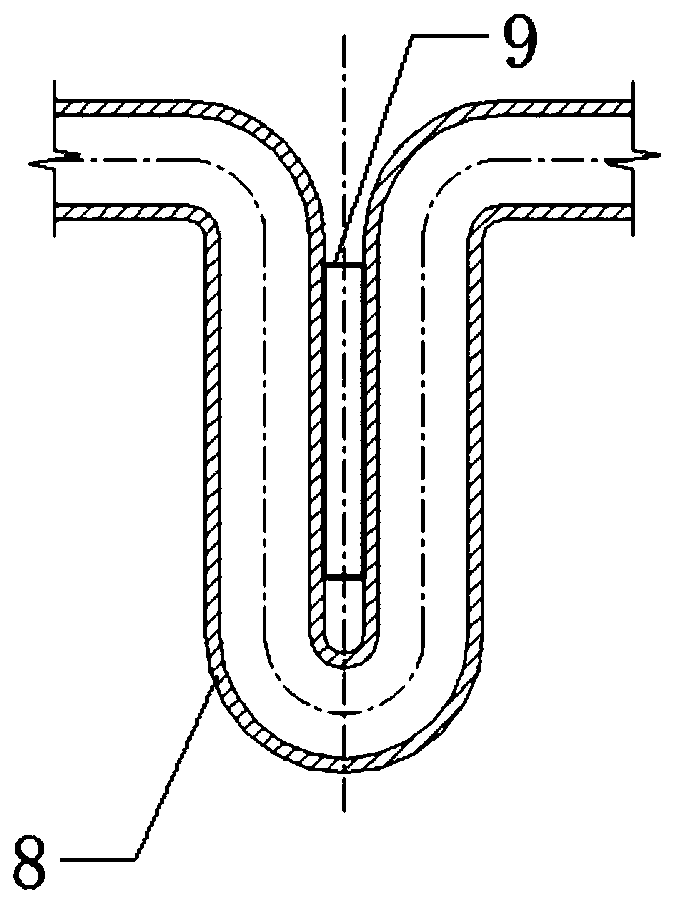 Evaporation cooling device for pusher type heating furnace producing superheated steam