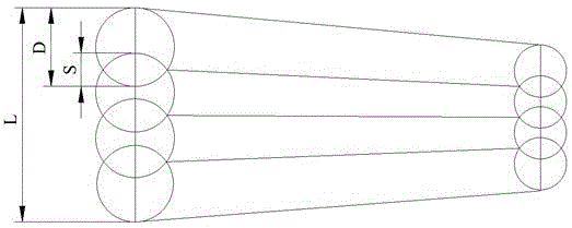 Multitrack even overlapping laser cladding repair method for unequal width damage parts