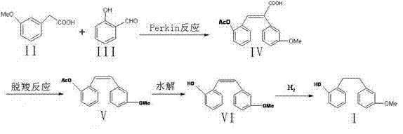 Preparation method of Sarpogrelate intermediate 2-((3-methoxy) phenethyl) phenol