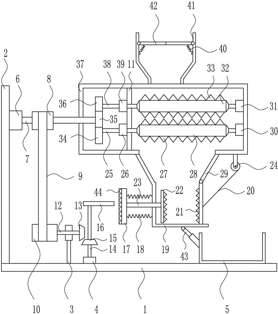 Pasture smashing device for animal husbandry