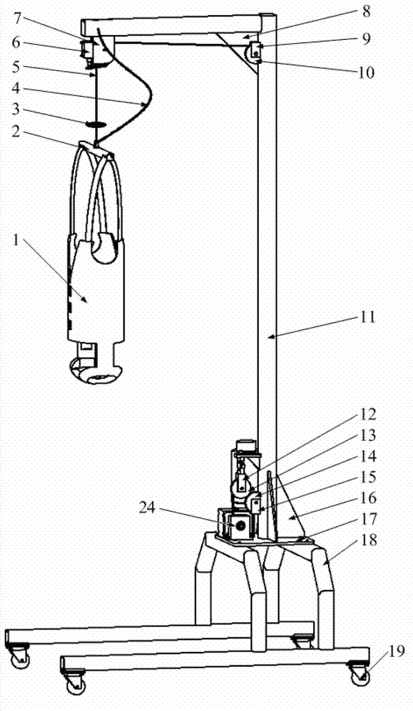 Electric gravity reduction training frame