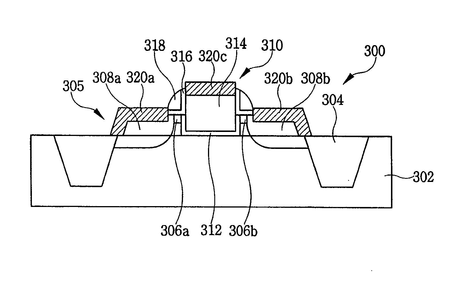 MOS transistor with elevated source and drain structures and method of fabrication thereof