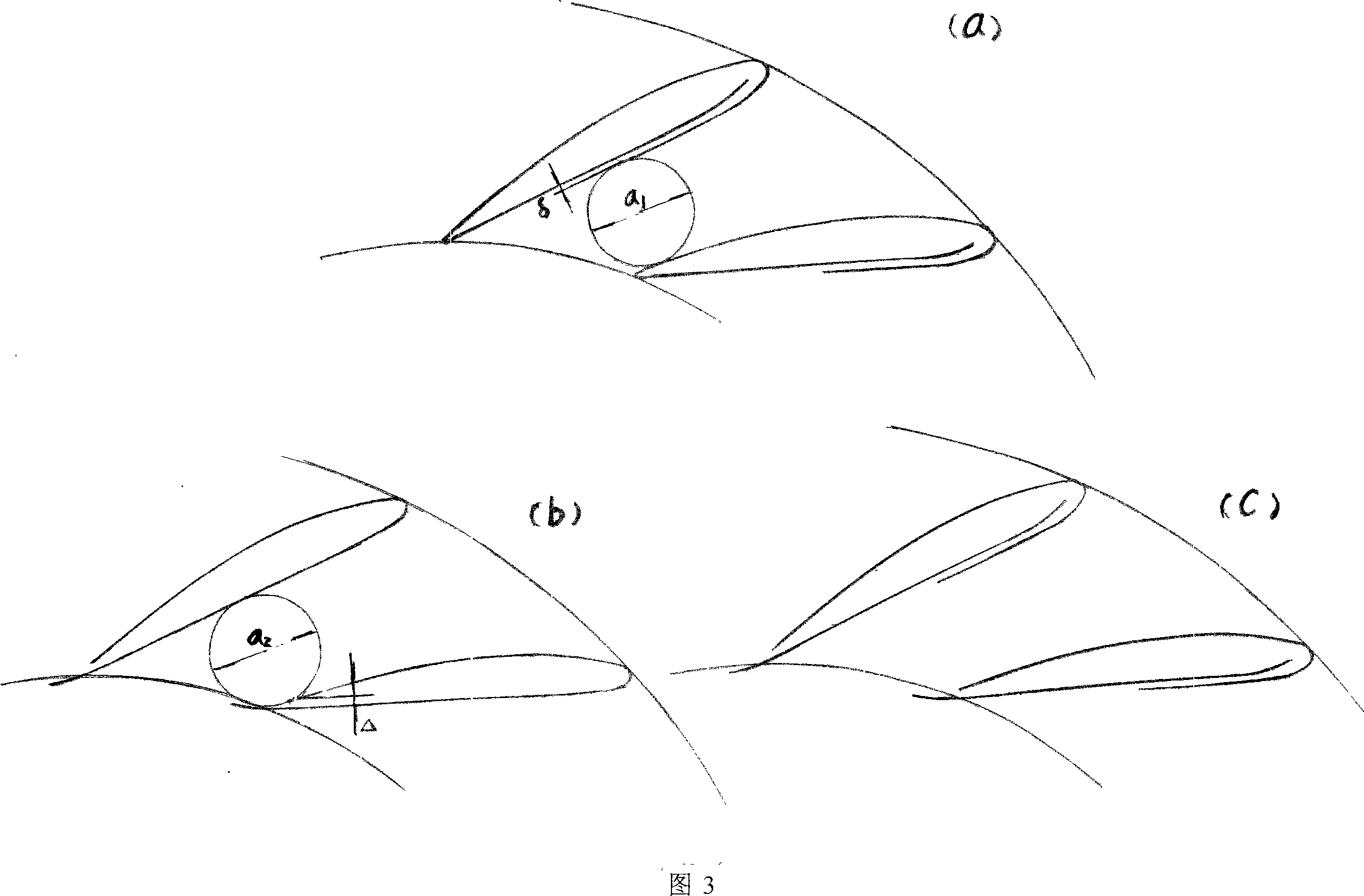 Outlet flowing intersecting surface changing adjustable turbo nozzle ring