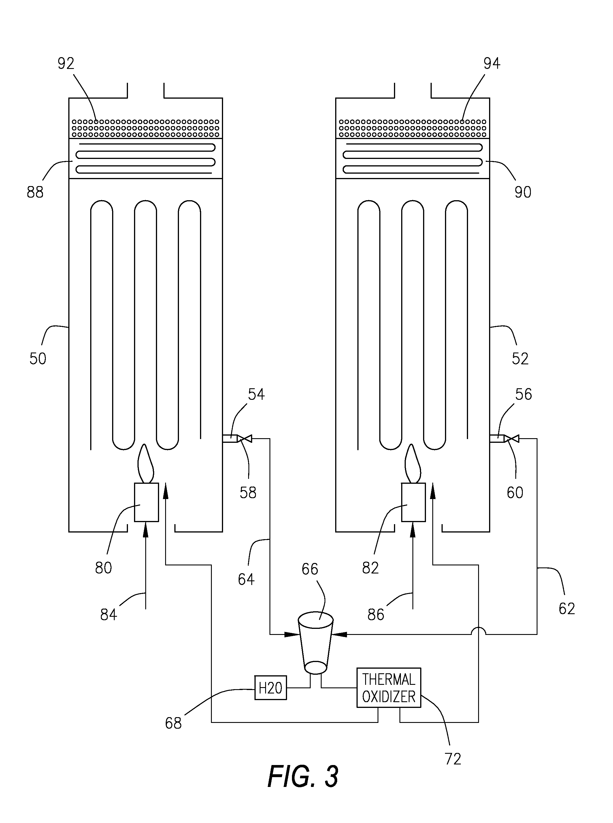 Coke treatment process and system to minimize NOX emissions and minimize catalyst volume