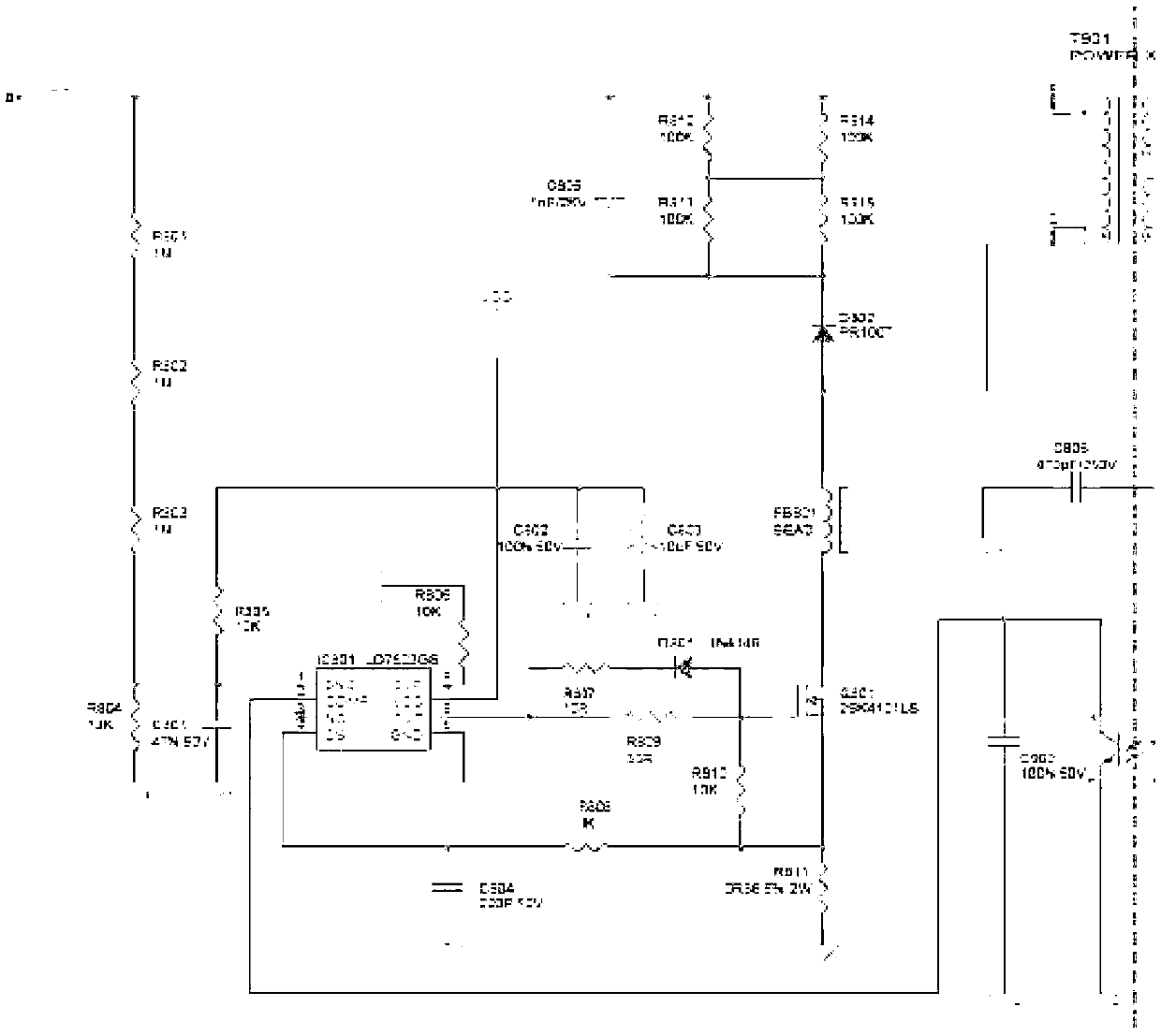 Constant current driving device of light-emitting diode (LED) backlight module