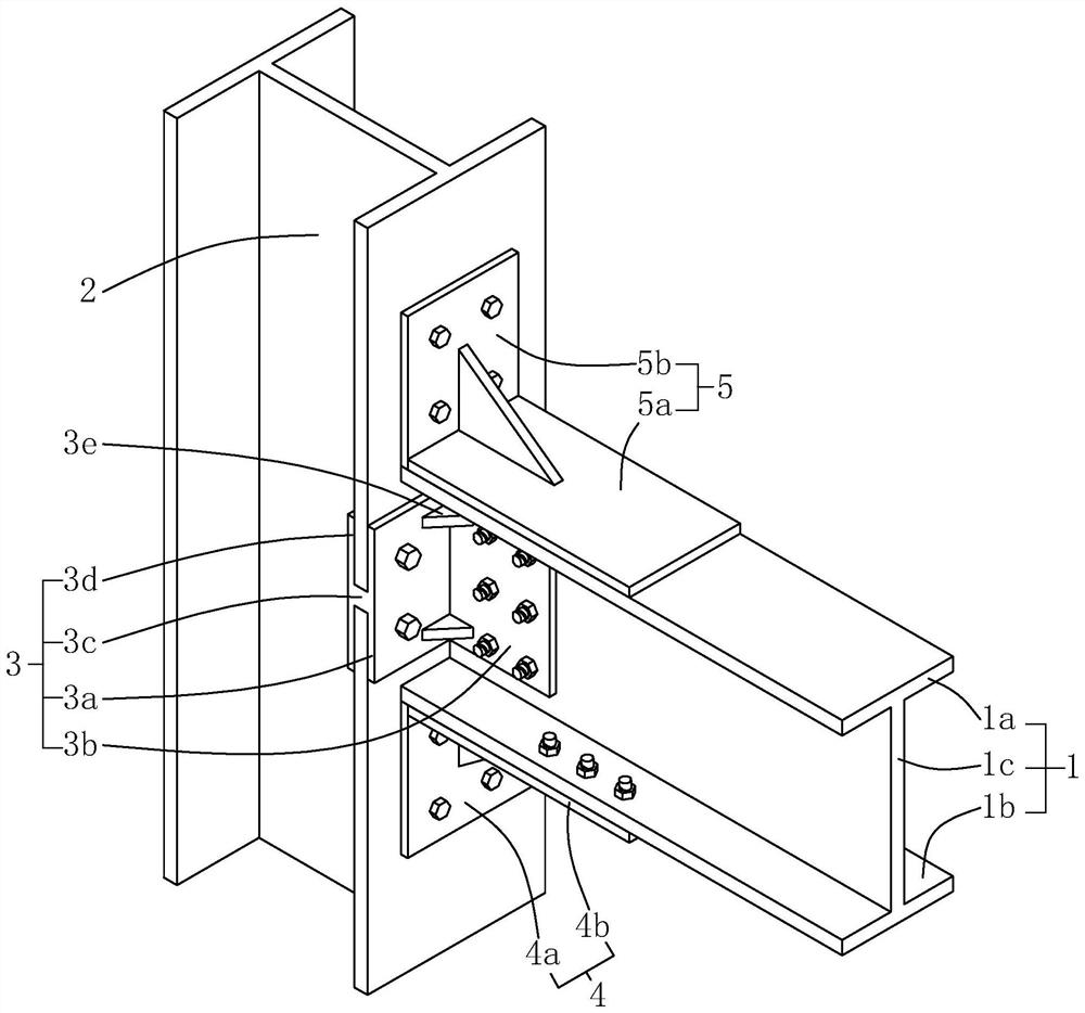 H-shaped steel beam and h-shaped steel column strong shaft assembled joint and construction method